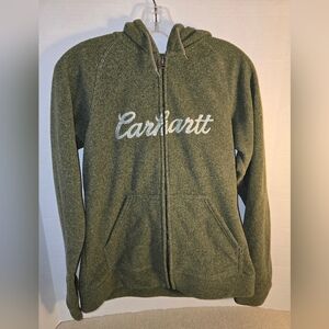 Carhartt Women's Boyne Sage Green Heater Fleece Hoodie Size S
